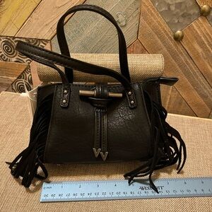 Black Fringe Women's Bag